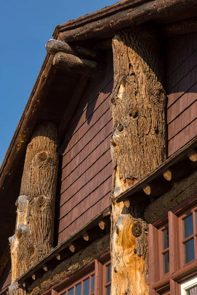 Trästruktur Gamla Trogna Bassängen Yellowstone National Park Wyoming — Stockfoto