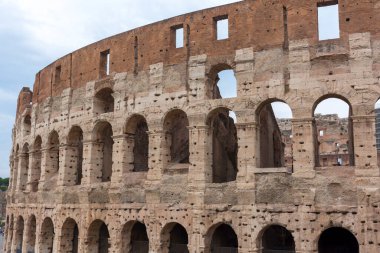 İtalya 'da Roma' daki kolezyum anıtının görüşleri ve ayrıntıları