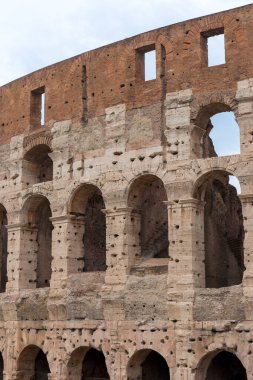 İtalya 'da Roma' daki kolezyum anıtının görüşleri ve ayrıntıları