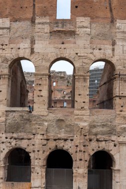 İtalya 'da Roma' daki kolezyum anıtının görüşleri ve ayrıntıları
