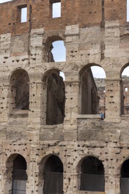 İtalya 'da Roma' daki kolezyum anıtının görüşleri ve ayrıntıları