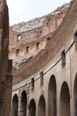 İtalya 'da Roma' daki kolezyum anıtının görüşleri ve ayrıntıları