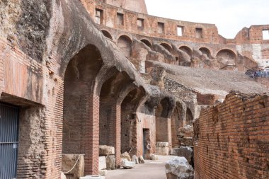 İtalya 'da Roma' daki kolezyum anıtının görüşleri ve ayrıntıları