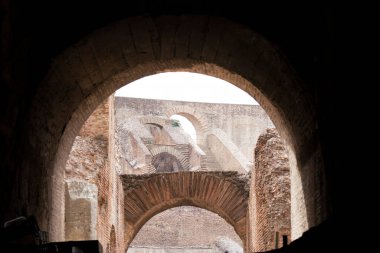 İtalya 'da Roma' daki kolezyum anıtının görüşleri ve ayrıntıları