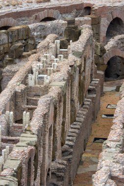 İtalya 'da Roma' daki kolezyum anıtının görüşleri ve ayrıntıları