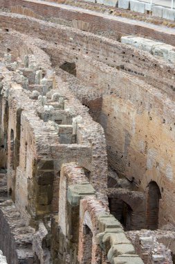 İtalya 'da Roma' daki kolezyum anıtının görüşleri ve ayrıntıları
