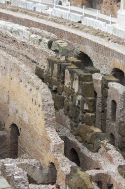 İtalya 'da Roma' daki kolezyum anıtının görüşleri ve ayrıntıları