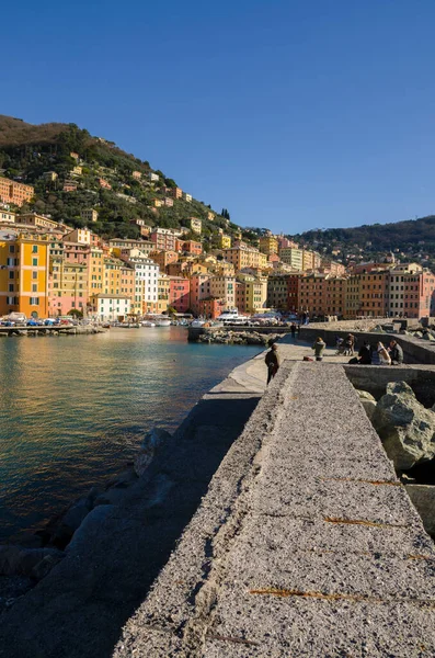 Landschap Camogli Dorp Genua Ligurië — Stockfoto