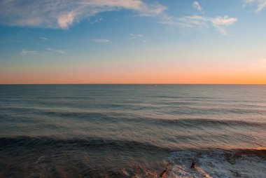 Liguria, Cenova 'da Boccadasse sahilinde deniz manzarası