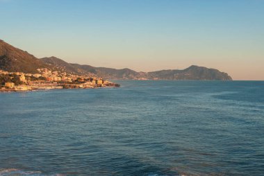 Liguria, Cenova 'da Boccadasse sahilinde deniz manzarası