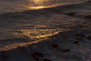 Liguria, Cenova 'da Boccadasse sahilinde deniz manzarası