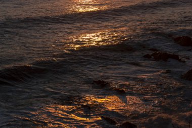 Liguria, Cenova 'da Boccadasse sahilinde deniz manzarası