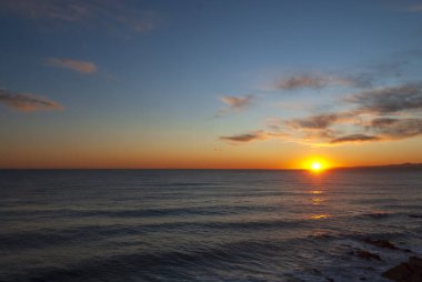 Liguria, Cenova 'da Boccadasse sahilinde deniz manzarası