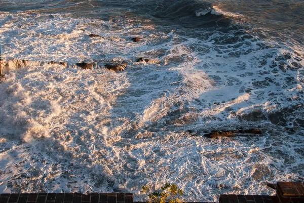 Zeegezicht Aan Kust Van Boccadasse Genua Ligurië — Stockfoto