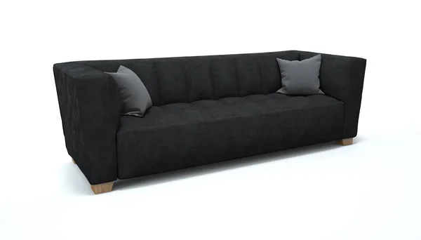 Renderização 3d de um sofá em um fundo branco isolado. — Fotografia de Stock