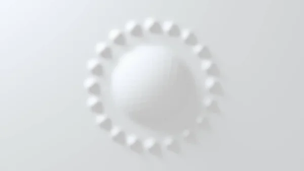 Witte convexe achtergrond gemaakt van anti-aliased geometrie. 3d destructie — Stockfoto