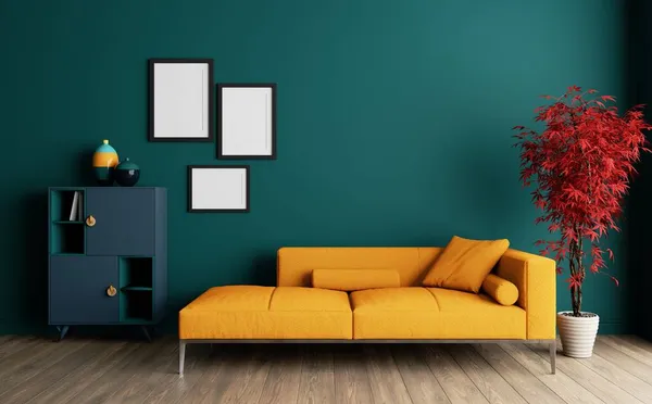 Visualizzazione 3D degli interni del soggiorno. — Foto Stock