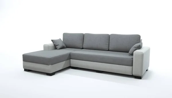 3D-Darstellung eines Sofas auf isoliertem weißem Hintergrund. — Stockfoto