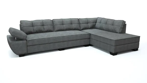 3D-Darstellung eines Sofas auf isoliertem weißem Hintergrund. — Stockfoto