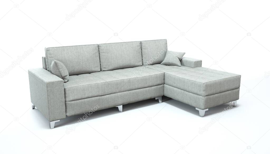 3d render of a sofa on an isolated white background. 