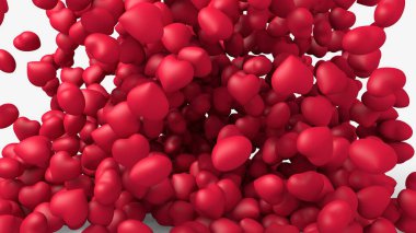 3D rendering of a postcard with a red heart.