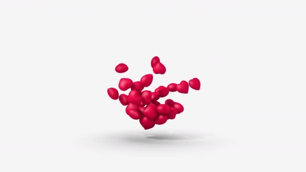 3D animation of likes filling big like. A lot of love in one heart — Vídeo de Stock