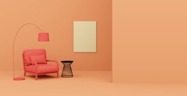 3D soyut iç mekan. İç şablon.