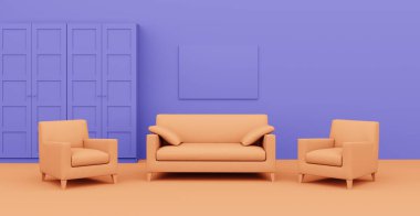 3D soyut iç mekan. İç şablon.