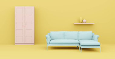 3D soyut iç mekan. İç şablon.