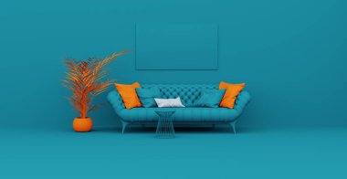 3D soyut iç mekan. İç şablon.