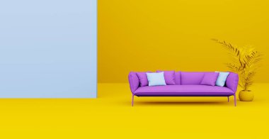 3D soyut iç mekan. İç şablon.