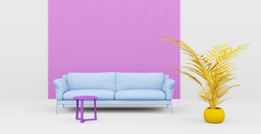 3D soyut iç mekan. İç şablon.