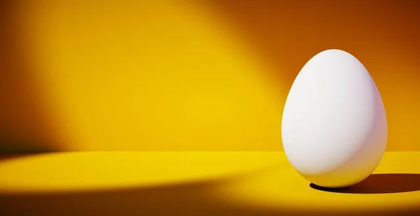 Fondo en blanco brillante con huevo. renderizado 3d —  Fotos de Stock