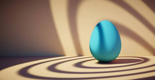 Fényes üres háttér tojással. 3D-s renderelés — Stock Fotó