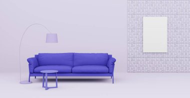 3D soyut iç mekan. İç şablon.