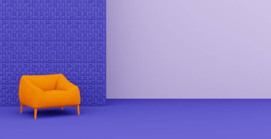 3D soyut iç mekan. İç şablon.