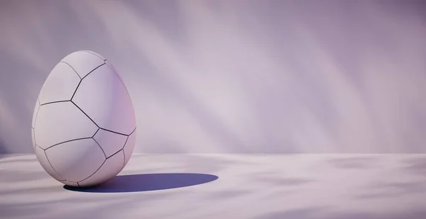 Fényes üres háttér tojással. 3D-s renderelés — Stock Fotó