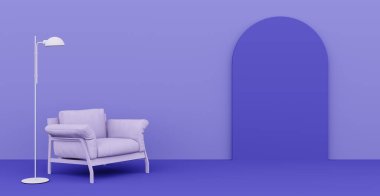 3D soyut iç mekan. İç şablon.