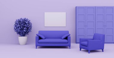 3D soyut iç mekan. İç şablon.