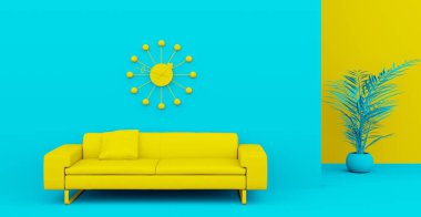 3D soyut iç mekan. İç şablon.