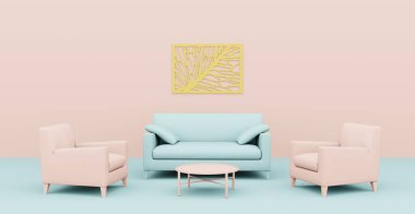 3D soyut iç mekan. İç şablon.