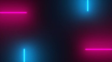 3D neon ışıklı arka plan. 3B görüntüleme