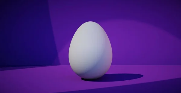 卵と明るい空白の背景 イースター休暇 3Dレンダリング — ストック写真