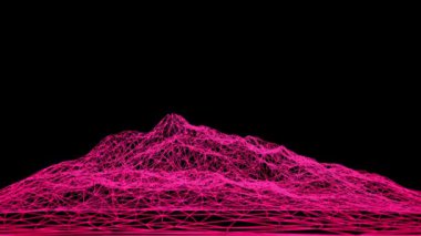 3D animasyon manzara değişikliği. Alçak Çoklu Dağ Izgarası.