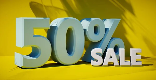 3D weergave van tekst vijftig procent verkoop. — Stockfoto
