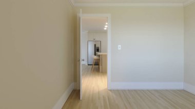 3d render of an empty interior. Image of an empty room without furniture.