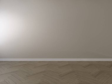 Minimum iç mekan sahnesi. Metin, ürün ve sunum için boş alan duvarı ve zemin. 