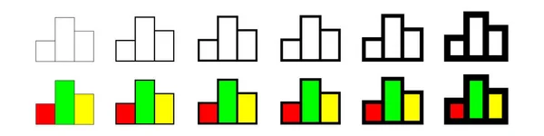 Icone Del Grafico Statistico Set Icone Vettoriali Isolate Sfondo Bianco — Vettoriale Stock