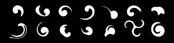 Набір Штрихів Пензлем Рідкі Білі Силуети Форма Піктограми Або Логотип — стоковий вектор
