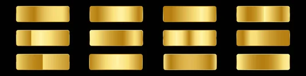 Conjunto Ícones Gradientes Ouro Isolados Sobre Fundo Preto Vetor Eps —  Vetores de Stock